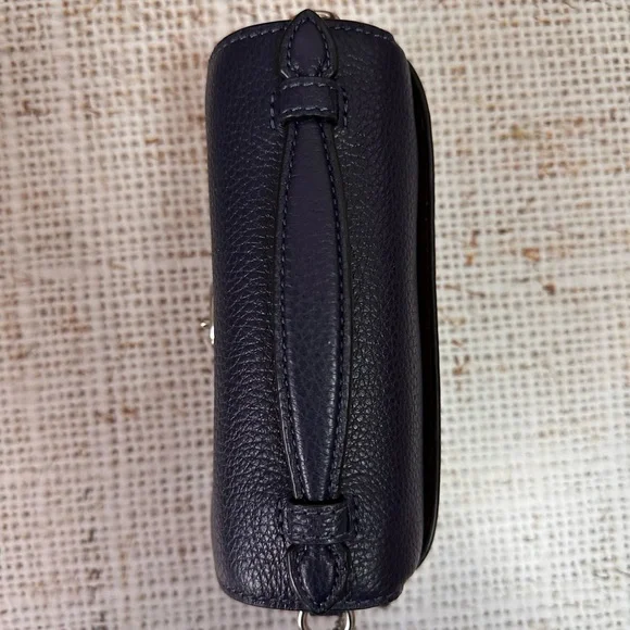 Coach Refined Pebble Leather Cassie Crossbody 17 in Navy with Silver hw - Picture 3 of 13